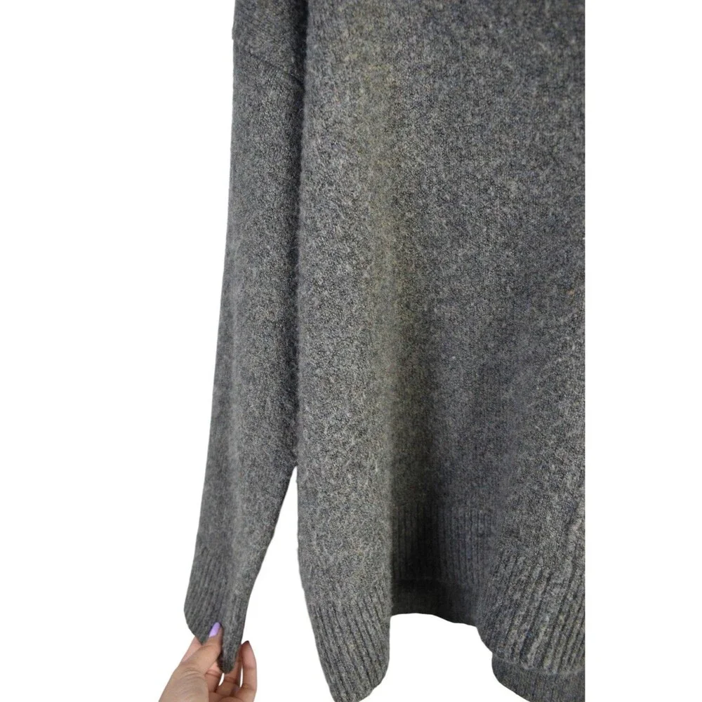 Madewell Oversized V Neck Sweater Womens Wool Blend S Cozycore Soft Grunge Gray